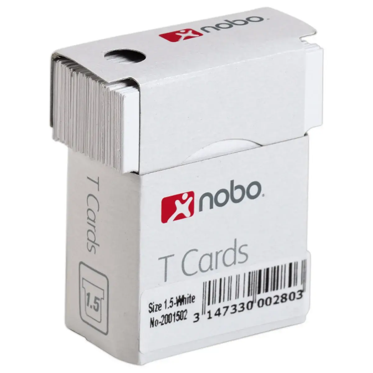 100 Fiches T pour planning - Taille 1,5 - Blanc - Nobo