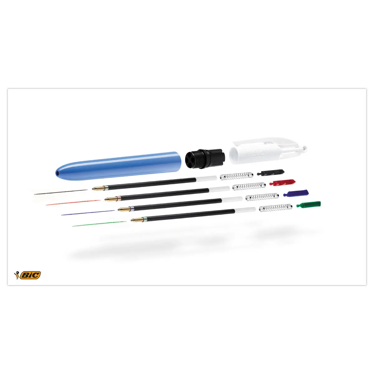 Stylo bille 4 couleurs - Écriture moyenne - BIC