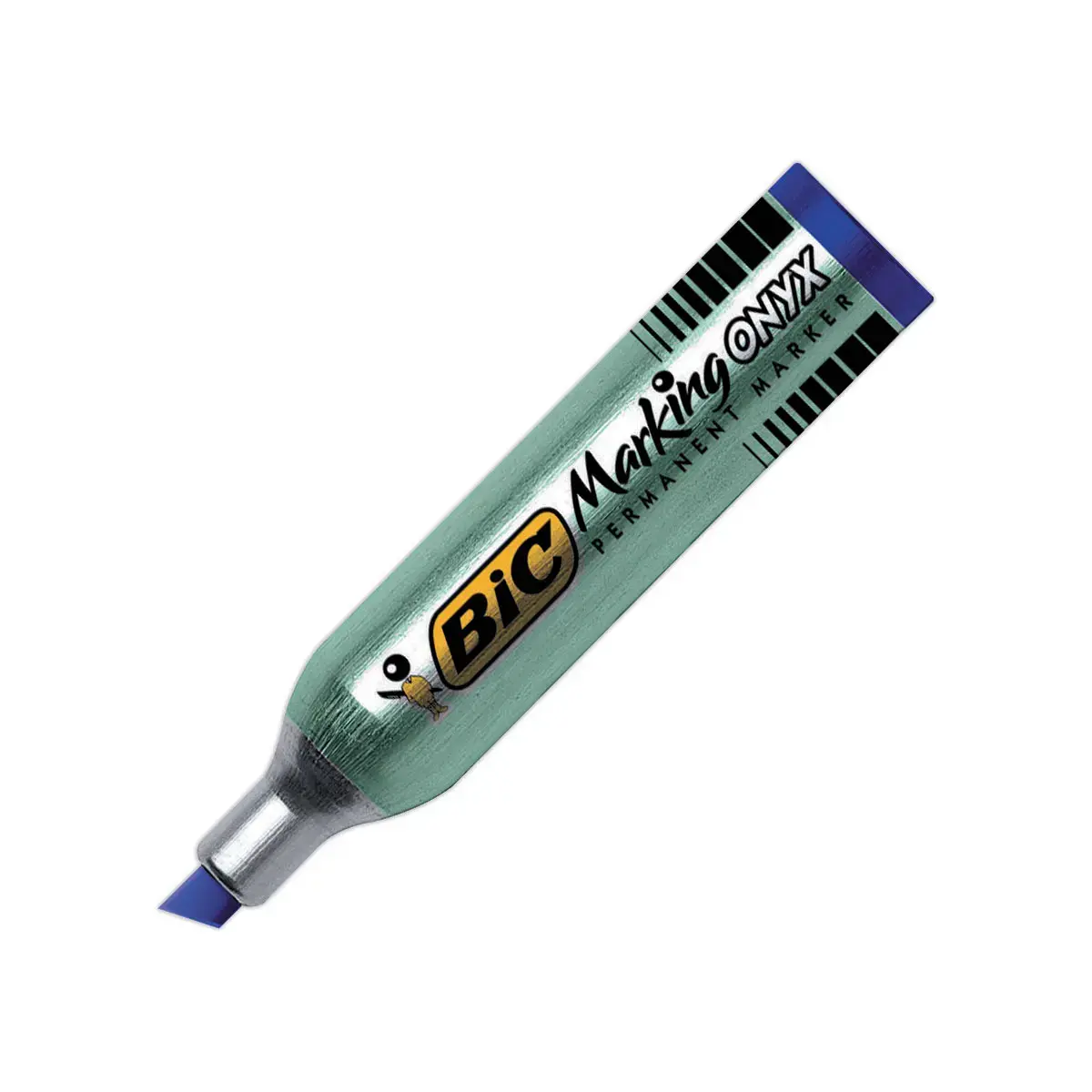 Mini marqueur Marking Onix 1481 - Permanent - Pointe biseau - Bleu - BIC