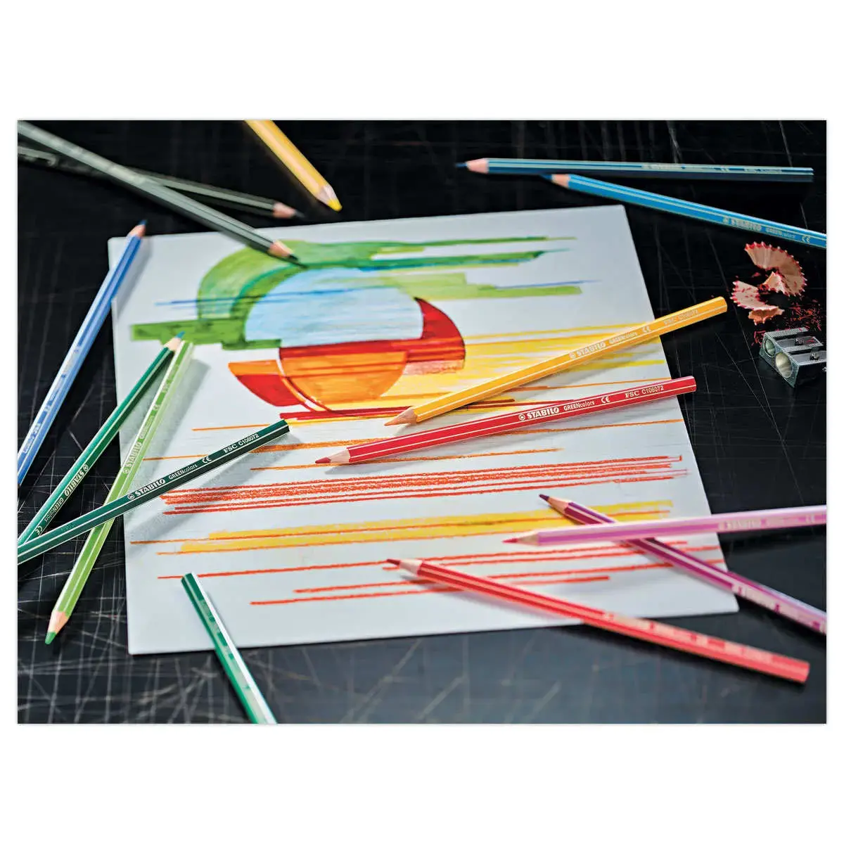 12 Crayons de couleur GREENcolors - Bois FSC&reg; - Couleurs assorties - STABILO 