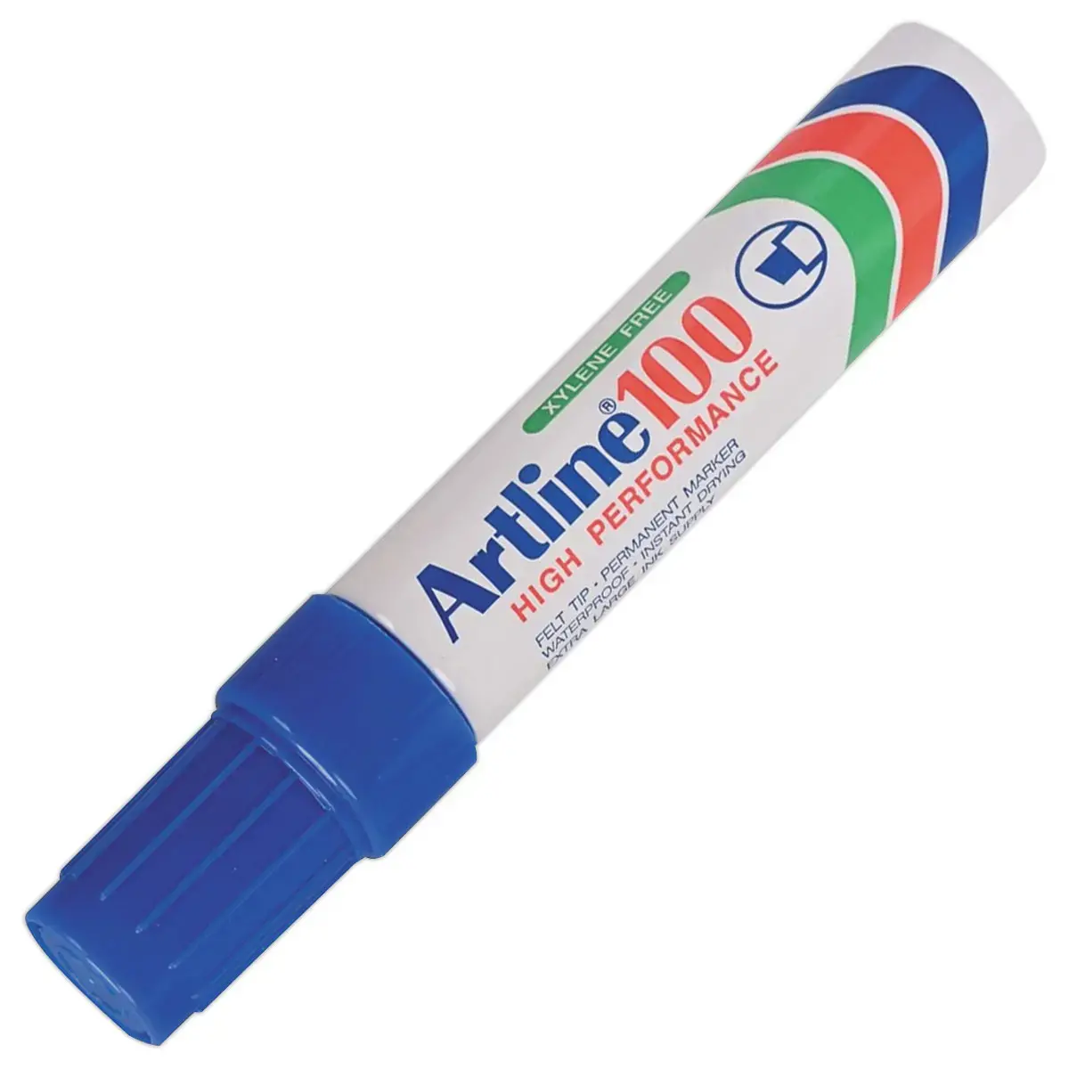 Marqueur permanent Artline 100 - Pointe biseautée 12 mm - Bleu - ARTLINE