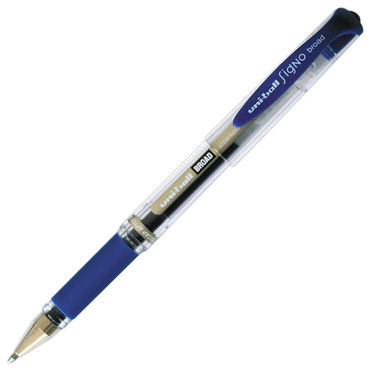 Stylo bille gel Signo Broad - Écriture large - Bleu - UNI-BALL