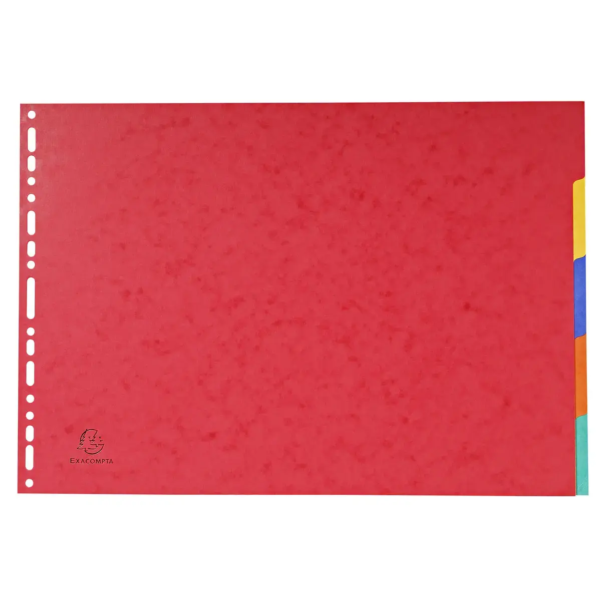 Jeu d'intercalaires multicolores carte rigide - A3 &agrave; l'italienne - 5 onglets neutres - EXACOMPTA 