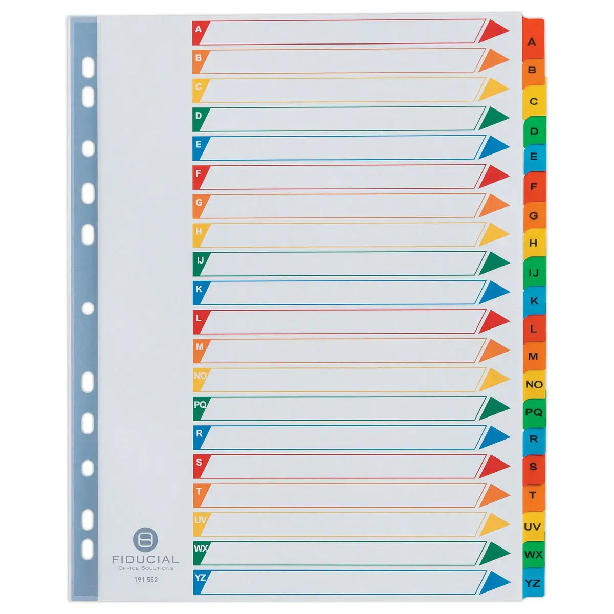 Intercalaires multicolores - Format pochette - 1 jeu de 20 intercalaires - FIDUCIAL