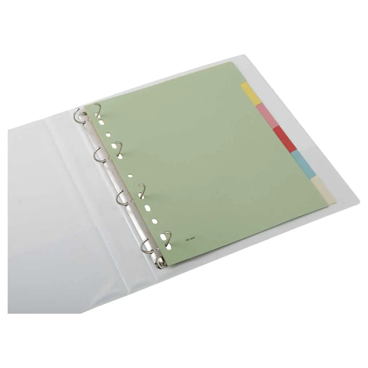 jeu d'intercalaires multicolores carte 180G - A4 - 6 onglets neutres
