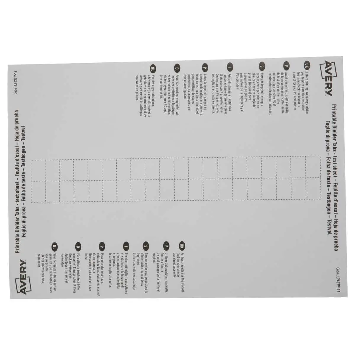 Jeu d'intercalaires en plastique pour format A4 - 12 onglets personnalisables - ELBA