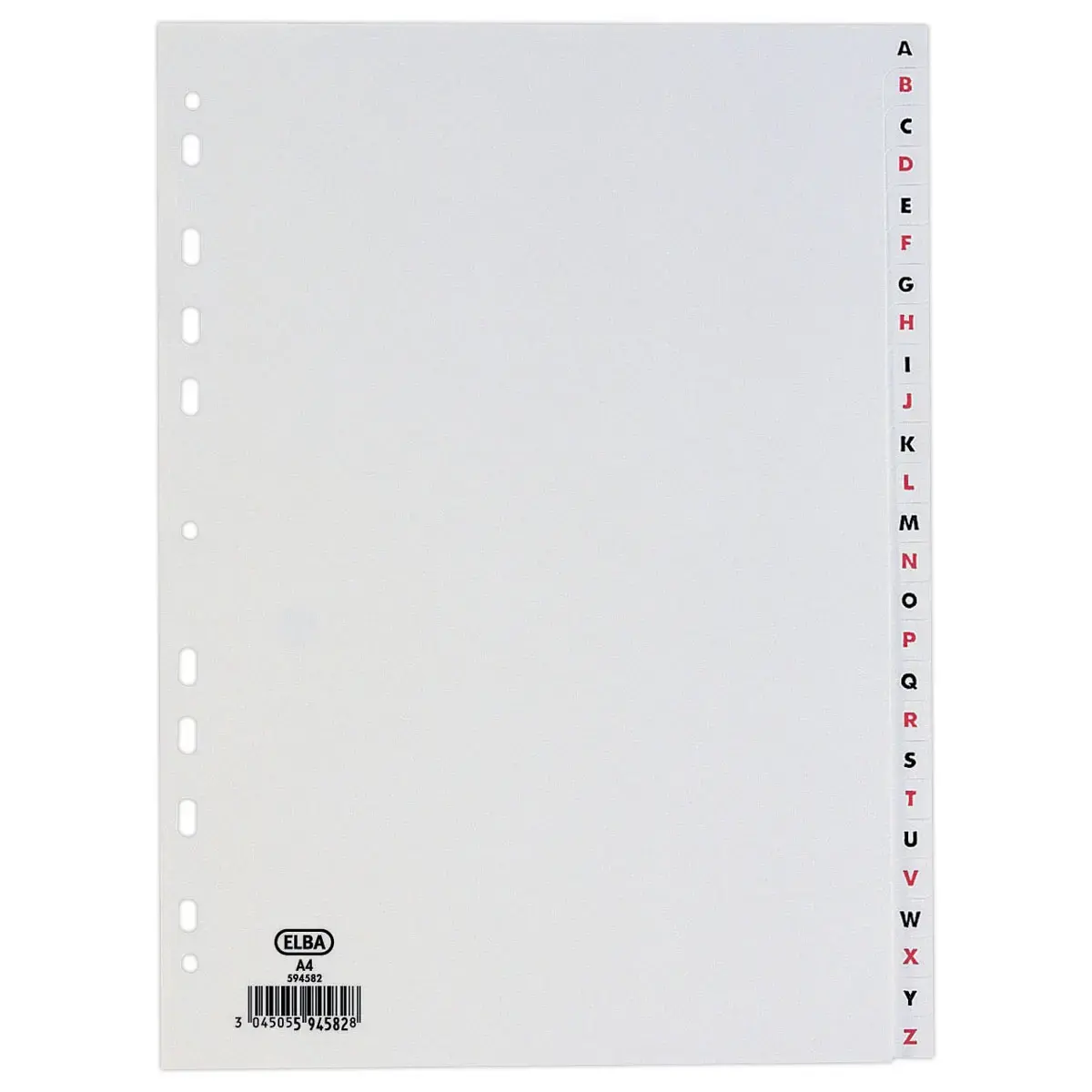 Jeu d'intercalaires alphabétiques ELBA - Carte blanche 180 g - A4 - 26 onglets bicolores