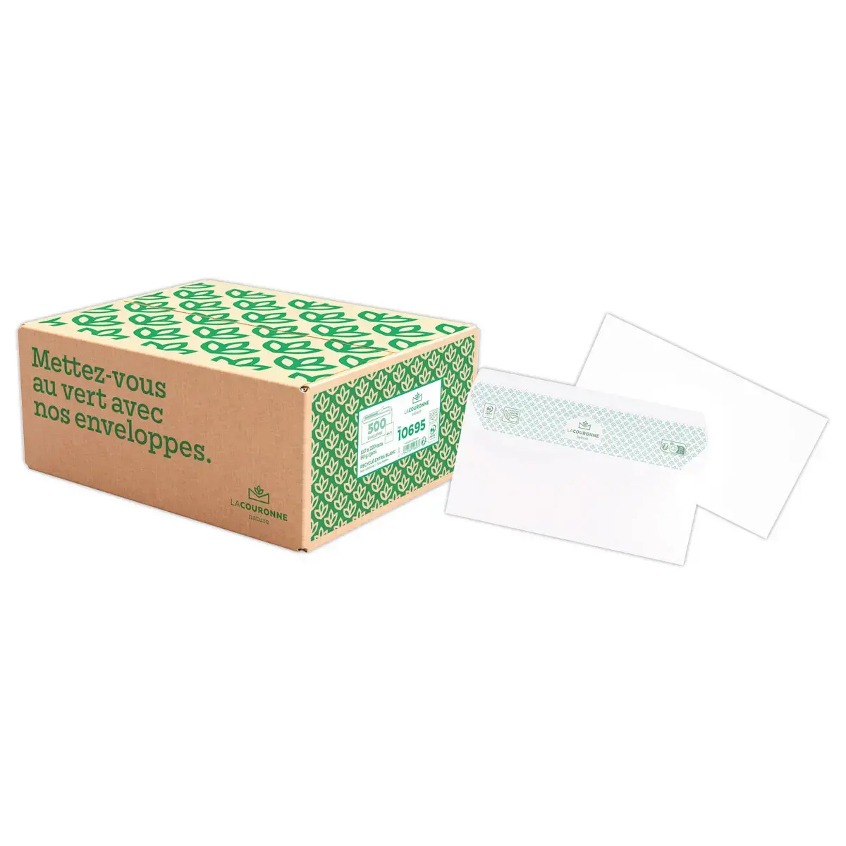 500 Enveloppes recyclées extra-blanches 11x22 - GPV