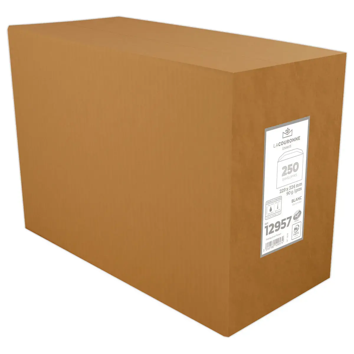 250 Enveloppes blanches - 229x324mm - 90g - GPV