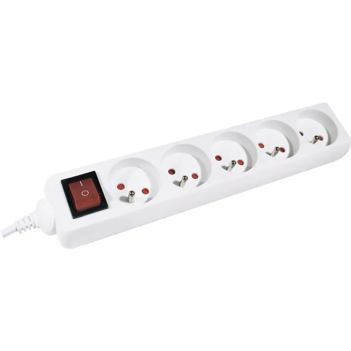 Multiprises 5 prises - Avec interrupteur - Câble 1,5 m