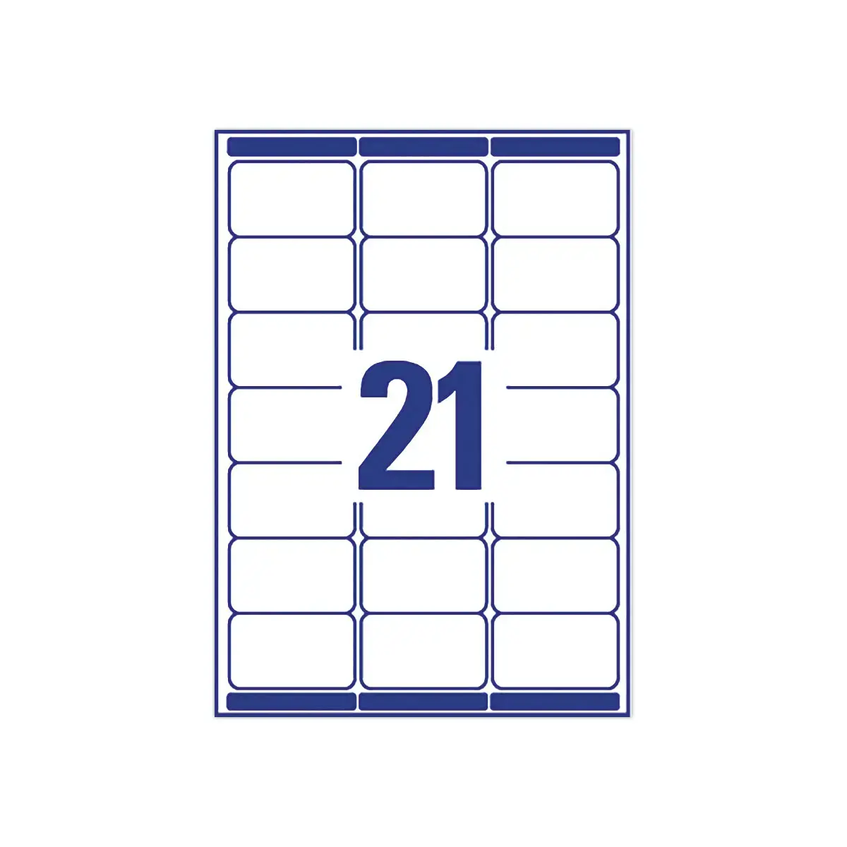 100 Planches de 21 &eacute;tiquettes adresses blanches pour imprimantes laser - 63,5 x 38,1 mm - AVERY 