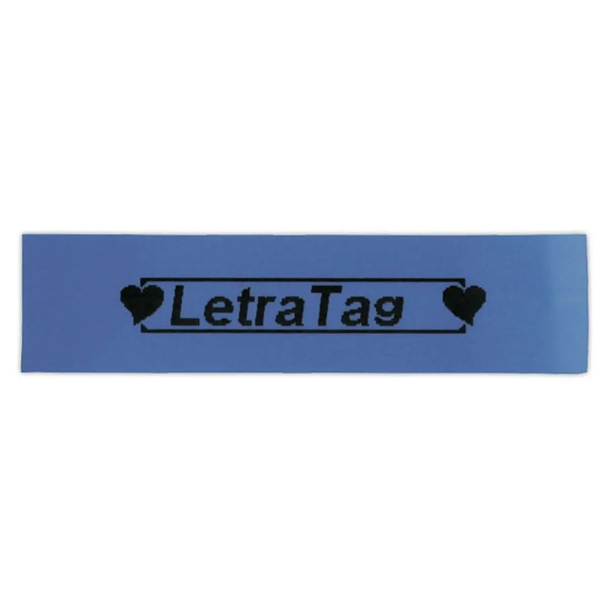 Ruban plastique Letratag - 12 mm - texte noir sur fond bleu