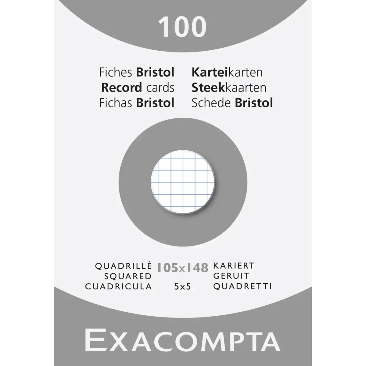 100 Fiches bristol - 10,5 x 14,8 cm - EXACOMPTA
