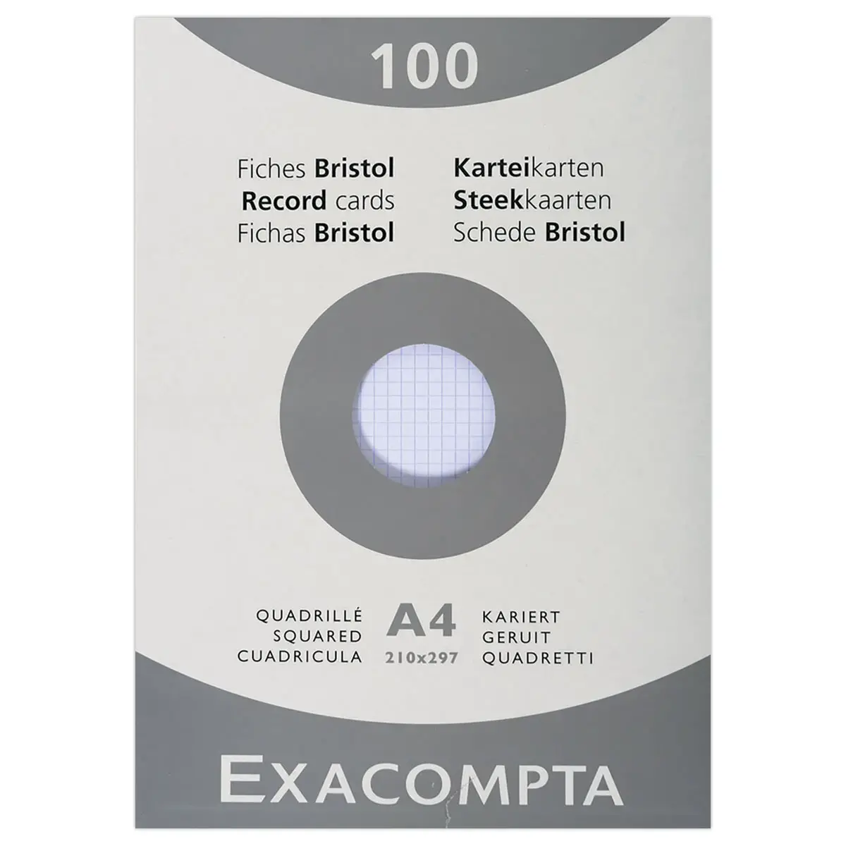 100 fiches bristol 5x5 blanches 21x29,7cm 210g en boîte distributrice - EXACOMPTA