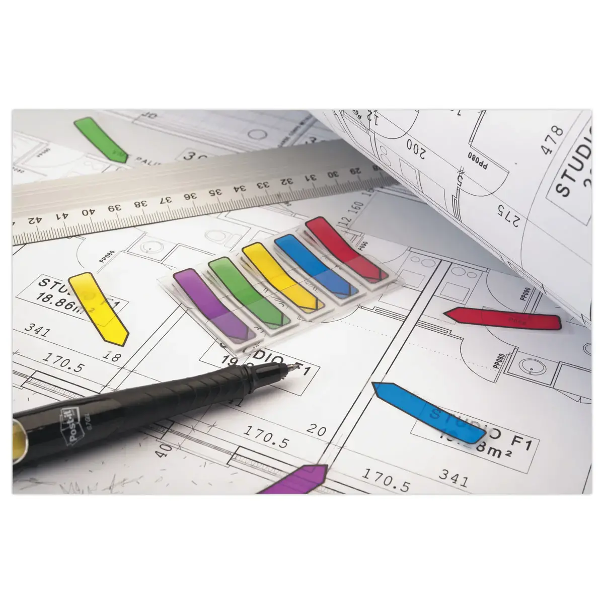 Distributeurs de 24 marque-pages flèches souples - POST-IT