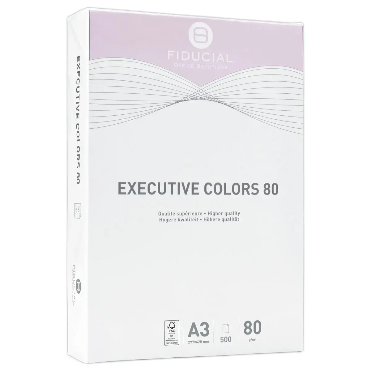 Ramette de 500 feuilles papier A3 Executive Colors - Rose pastel - Fiducial 