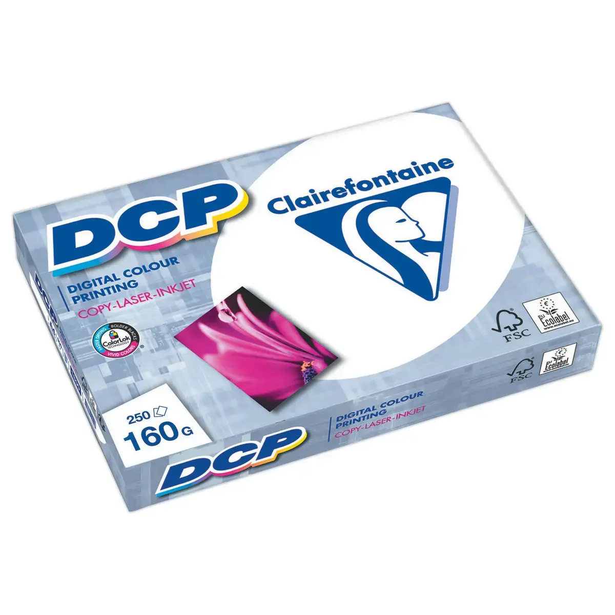 Papier blanc laser DCP - A4 - 160g - Ramette de 250 feuilles - Clairefontaine 