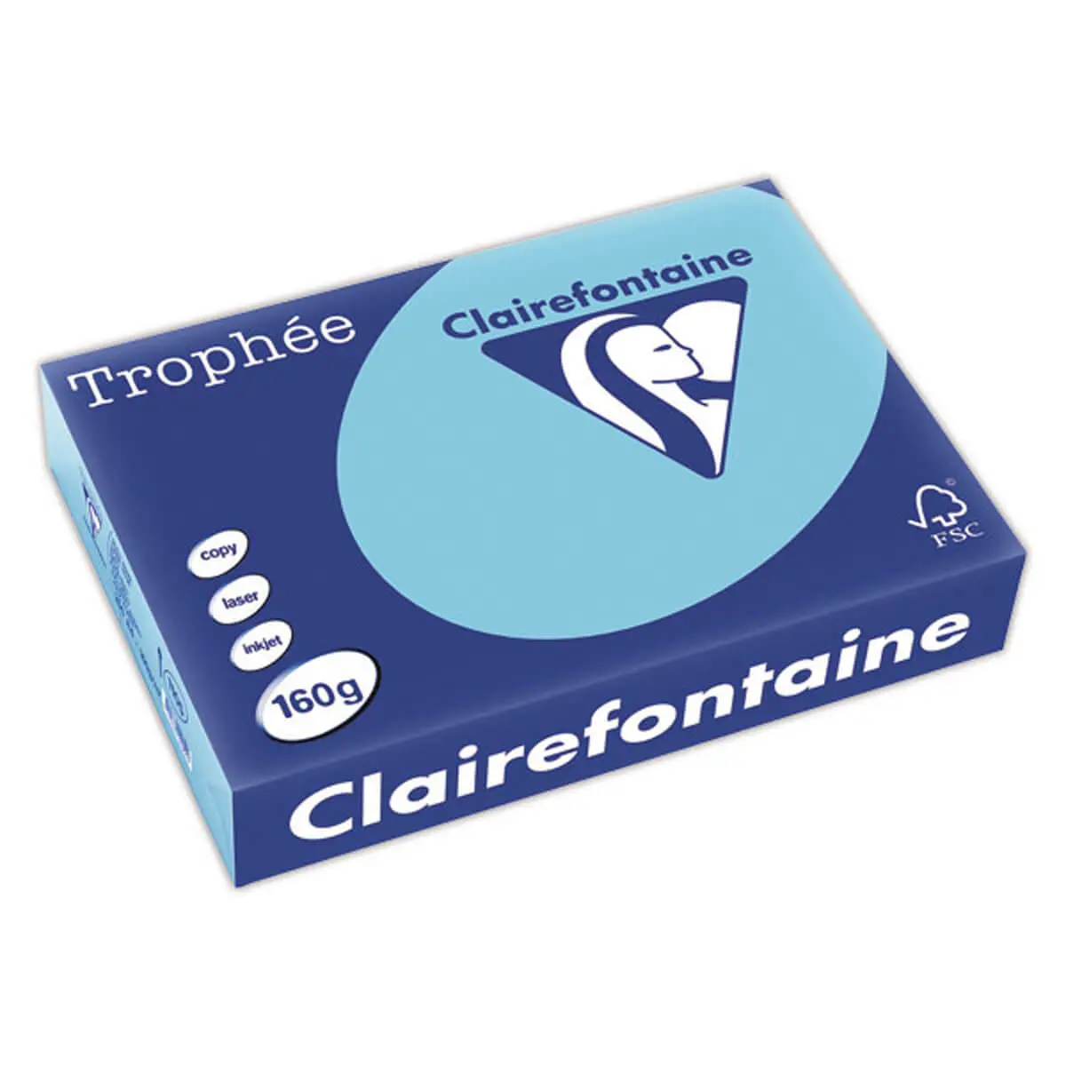Ramette de 250 feuilles papier A4 bleu alizé pastel - Clairefontaine