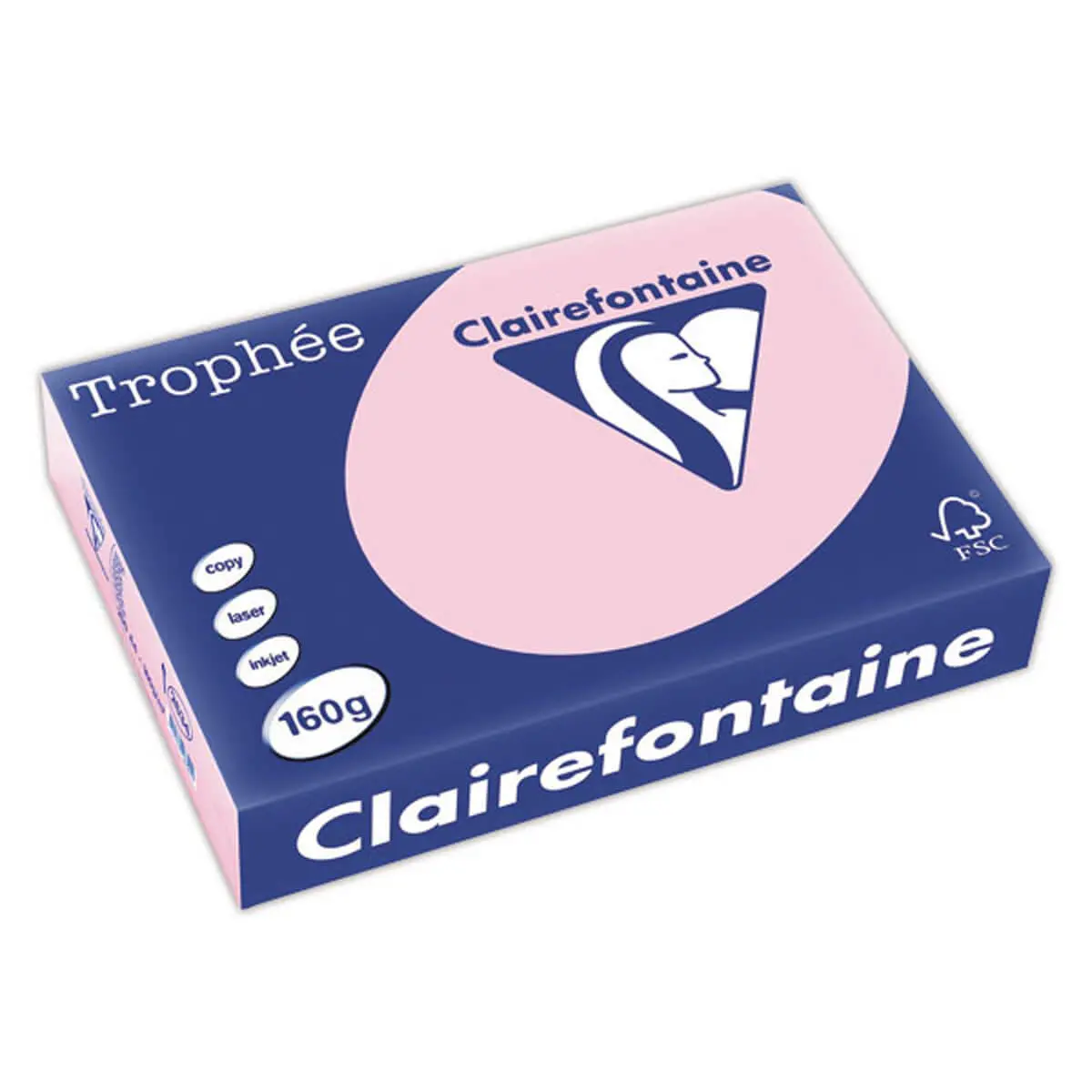 Ramette de 250 feuilles papier A4 color&eacute; rose pastel - Clairefontaine 