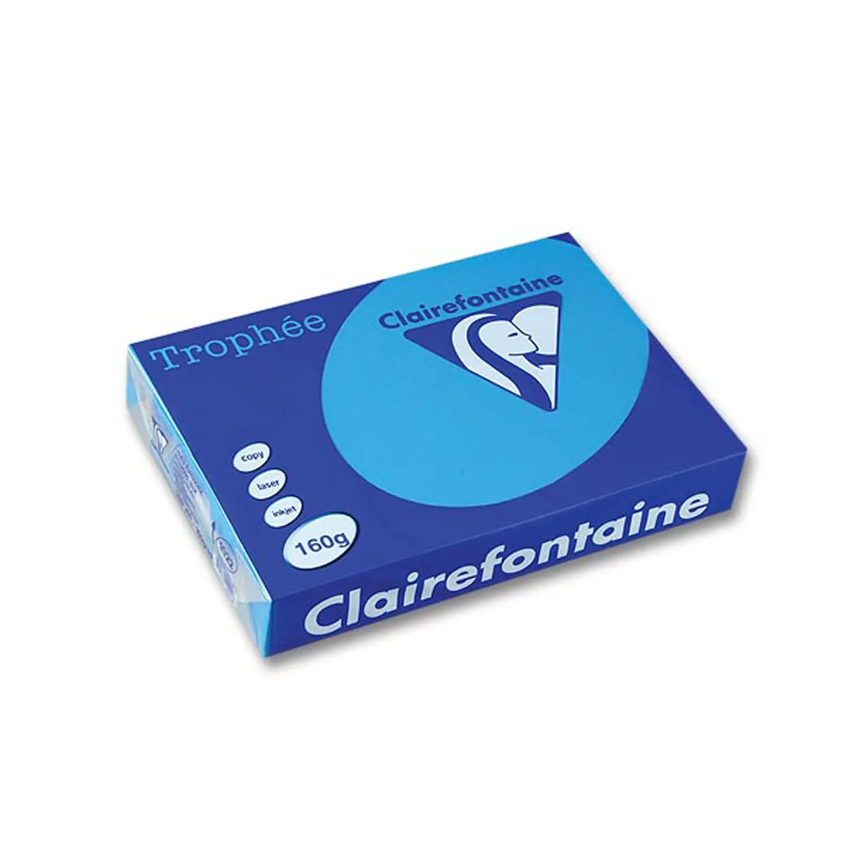 Ramette de 250 feuilles de papier Troph&eacute;e couleur vive - A4 - 160 g - Bleu Turquoise - Clairefontaine 