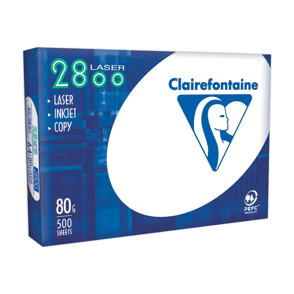 Ramette de 500 feuilles papier blanc laser CLAIREFONTAINE 2800 A4 80g