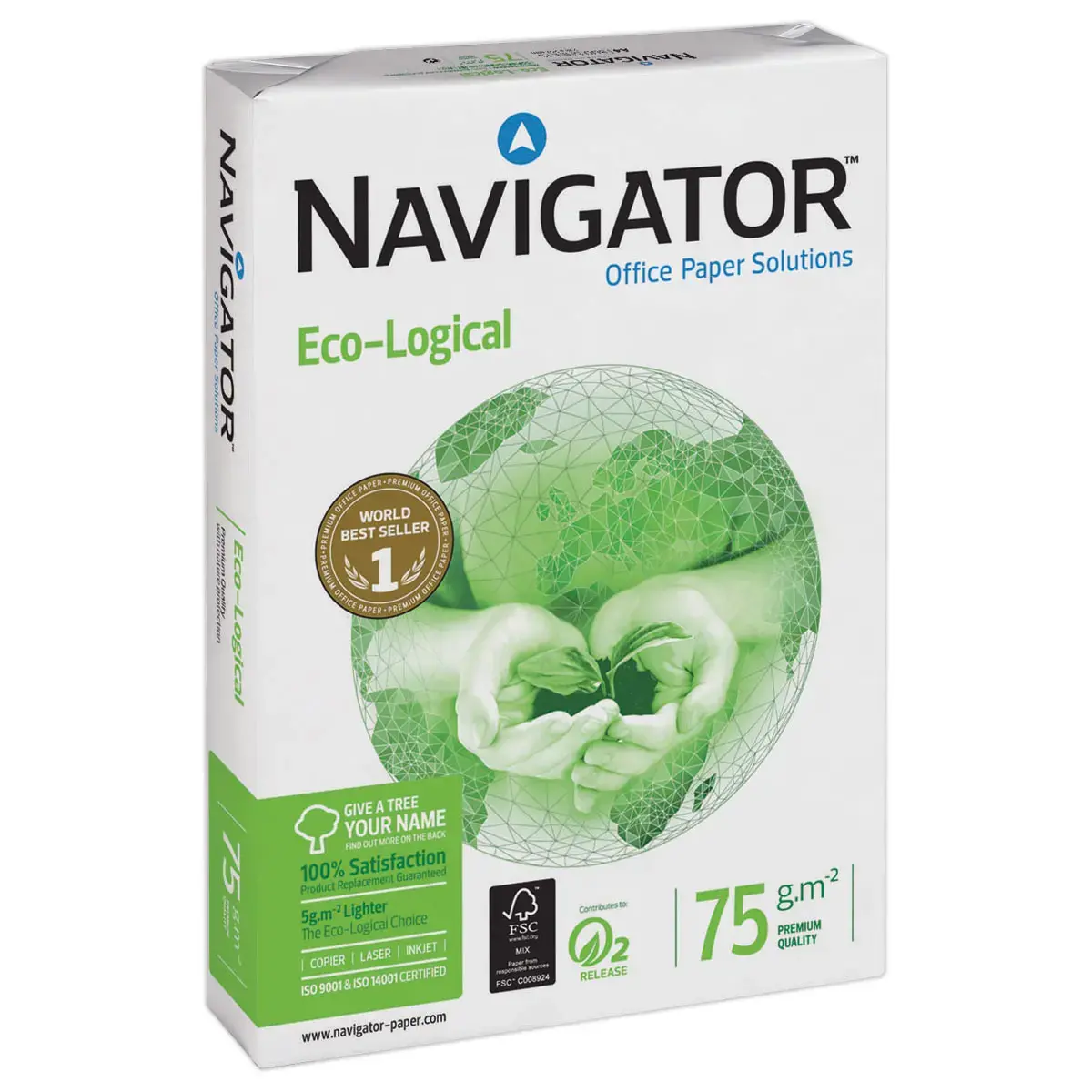 5 Ramettes de 500 feuilles A4 Eco-logical 75g - Navigator