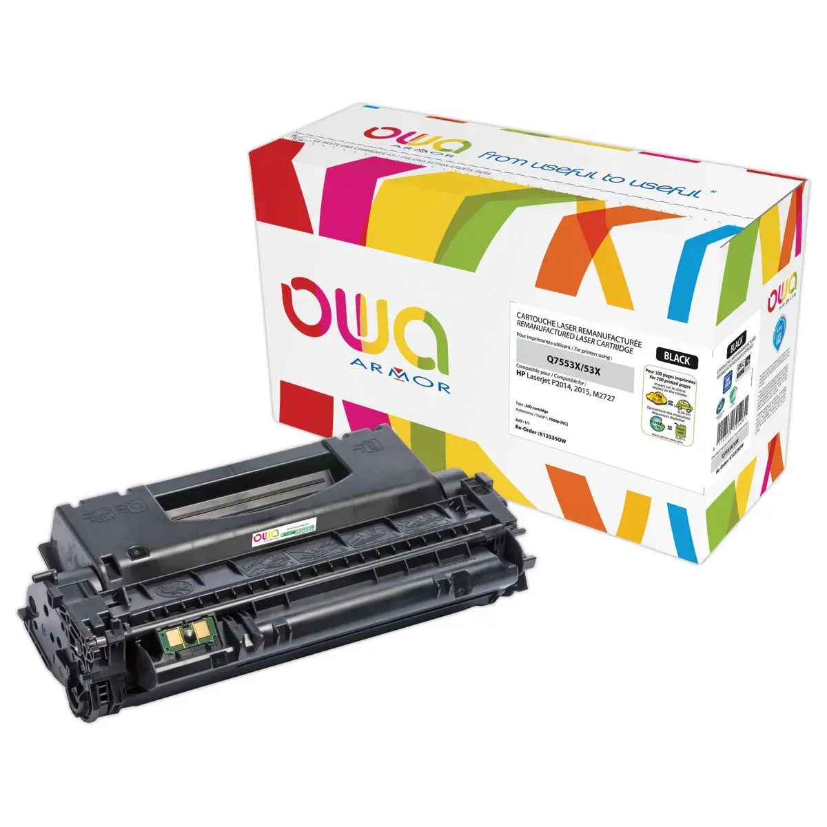 Toner éq. HP Q7553X - Haute capacité - Noir - OWA