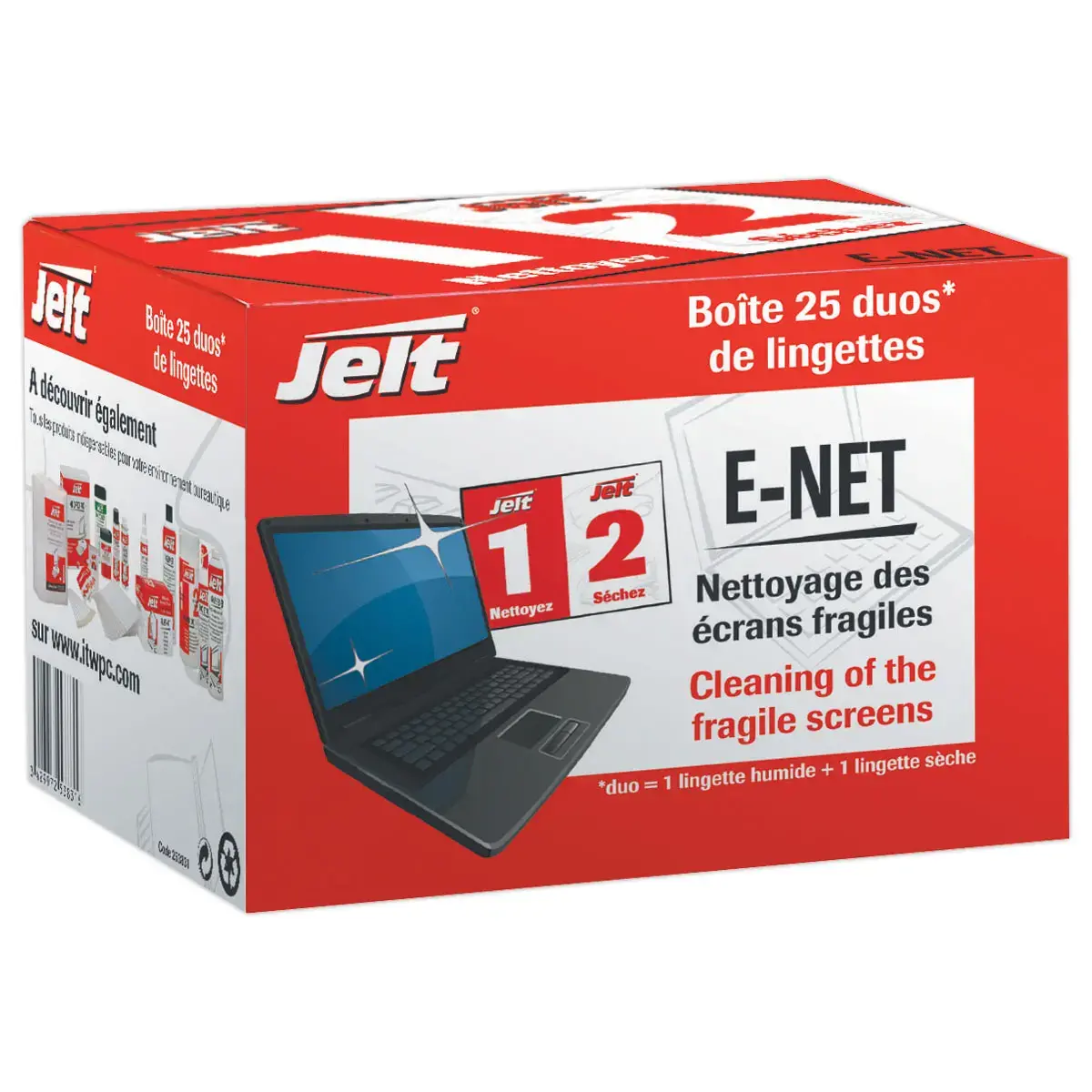 Lingettes nettoyantes humides et sèches e-NET - Jelt