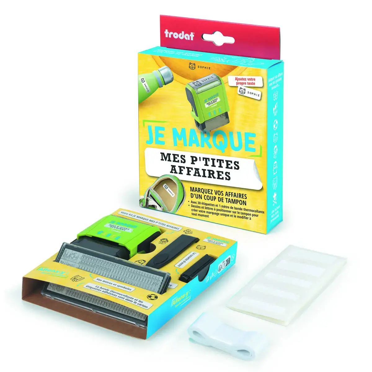 Tampon Je marque mes p'tites affaires Typo Trodat