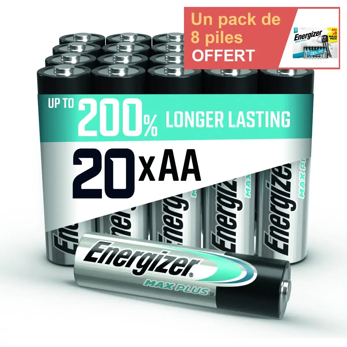 40 Piles alcalines LR6 (AA) Max Plus - Energizer