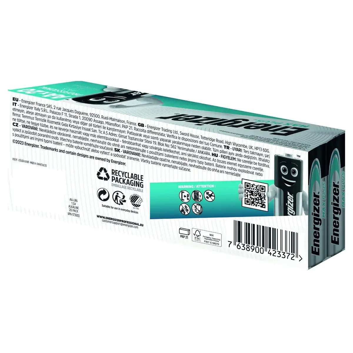 40 Piles alcalines LR6 (AA) Max Plus - Energizer