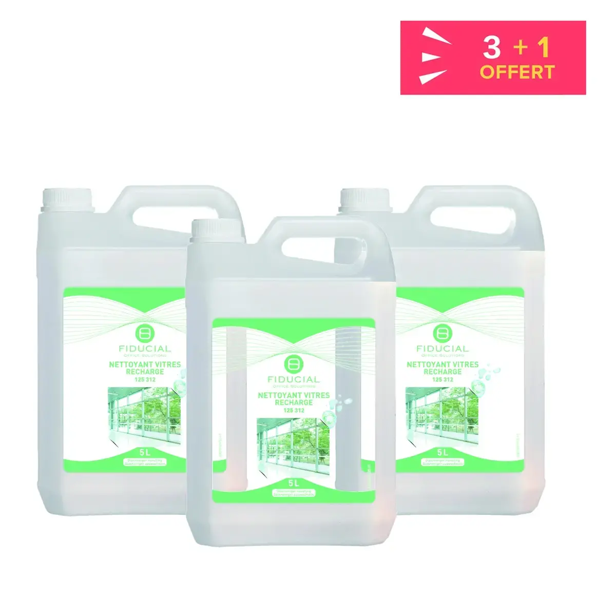 3 Nettoyants vitres + 1 offert - 5L