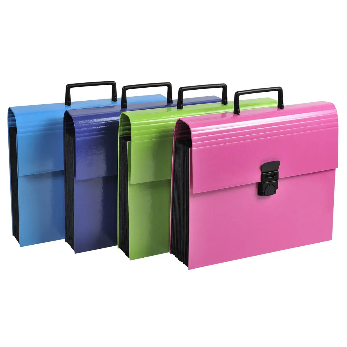 Trieur valisette avec poign&eacute;e 12 compartiments Iderama&reg; - A4 - Couleurs assorties - EXACOMPTA 