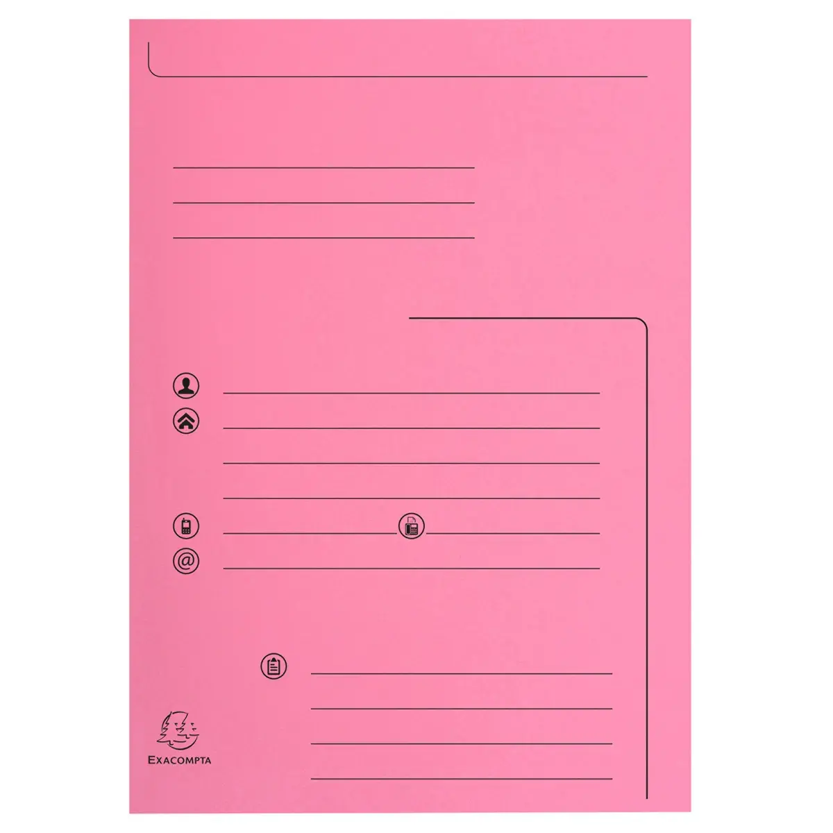 Paquet de 25 chemises 2 rabats SUPER 210 Contact - 24x32cm - Rose - EXACOMPTA 