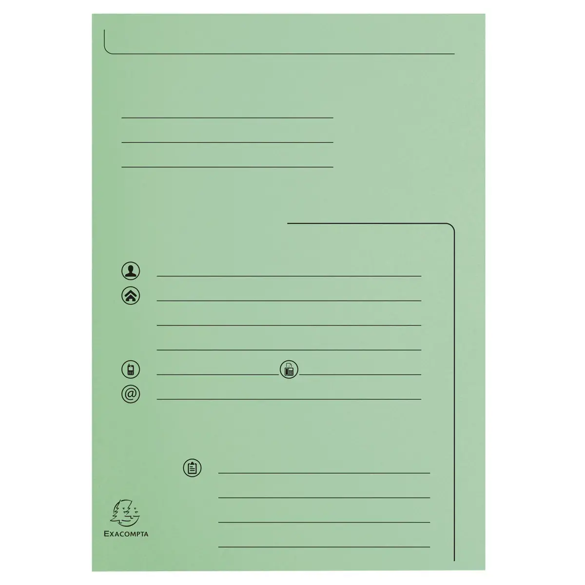 Paquet de 25 chemises 2 rabats SUPER 210 Contact - 24x32cm - Vert clair - EXACOMPTA