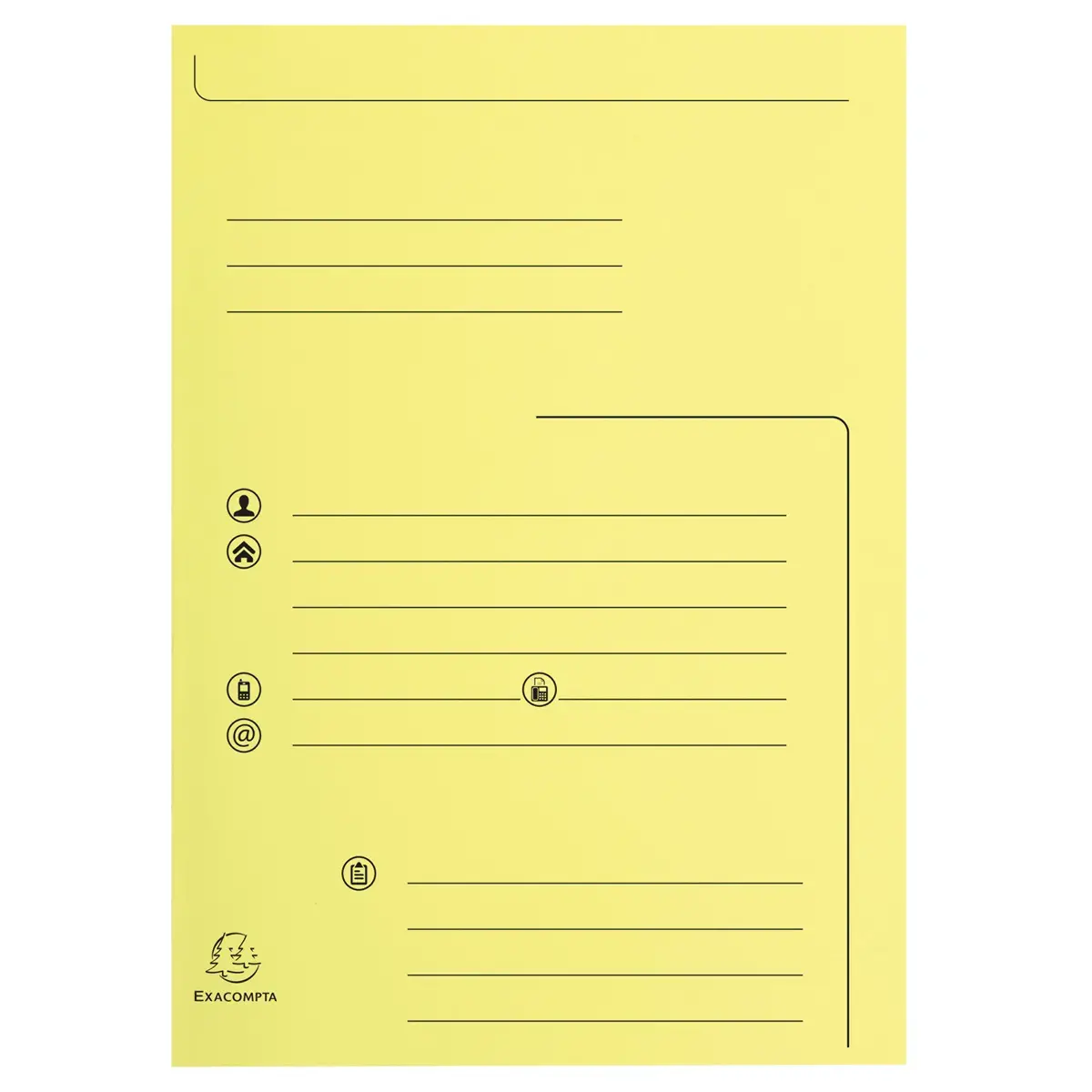 Paquet de 25 chemises 2 rabats SUPER 210 Contact - 24 x 32 cm - Canari - Exacompta