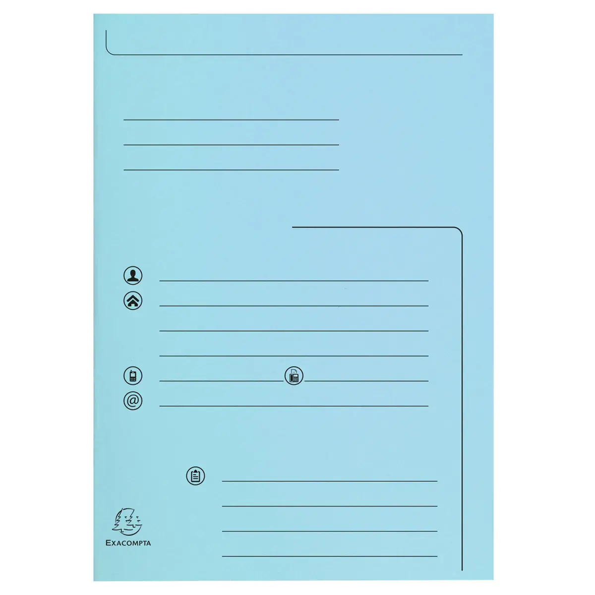 Paquet de 25 chemises 2 rabats SUPER 210 Contact - 24x32cm - Bleu clair - EXACOMPTA