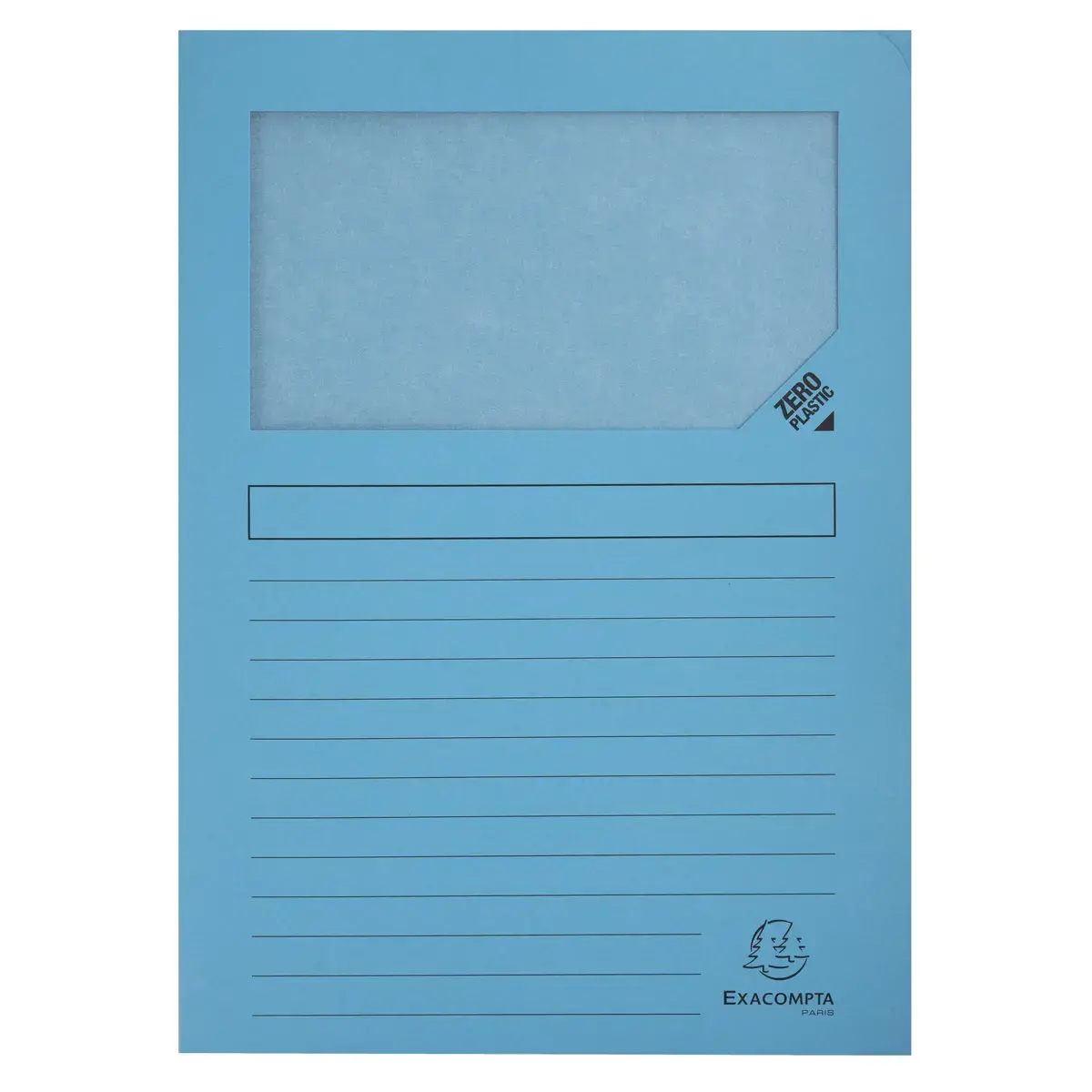 Paquet de 100 chemises à fenêtre SUPER 160 g/m2 - 22 x 31 cm - Bleu vif - Exacompta