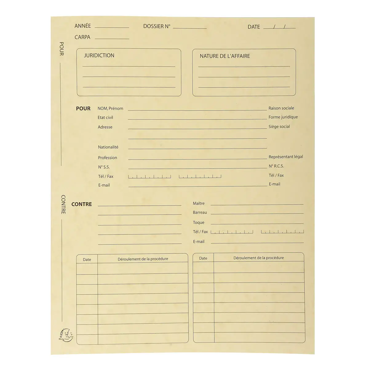 Paquet de 25 dossiers de proc&eacute;dure carte lustr&eacute;e 25x32cm - Ivoire - EXACOMPTA 