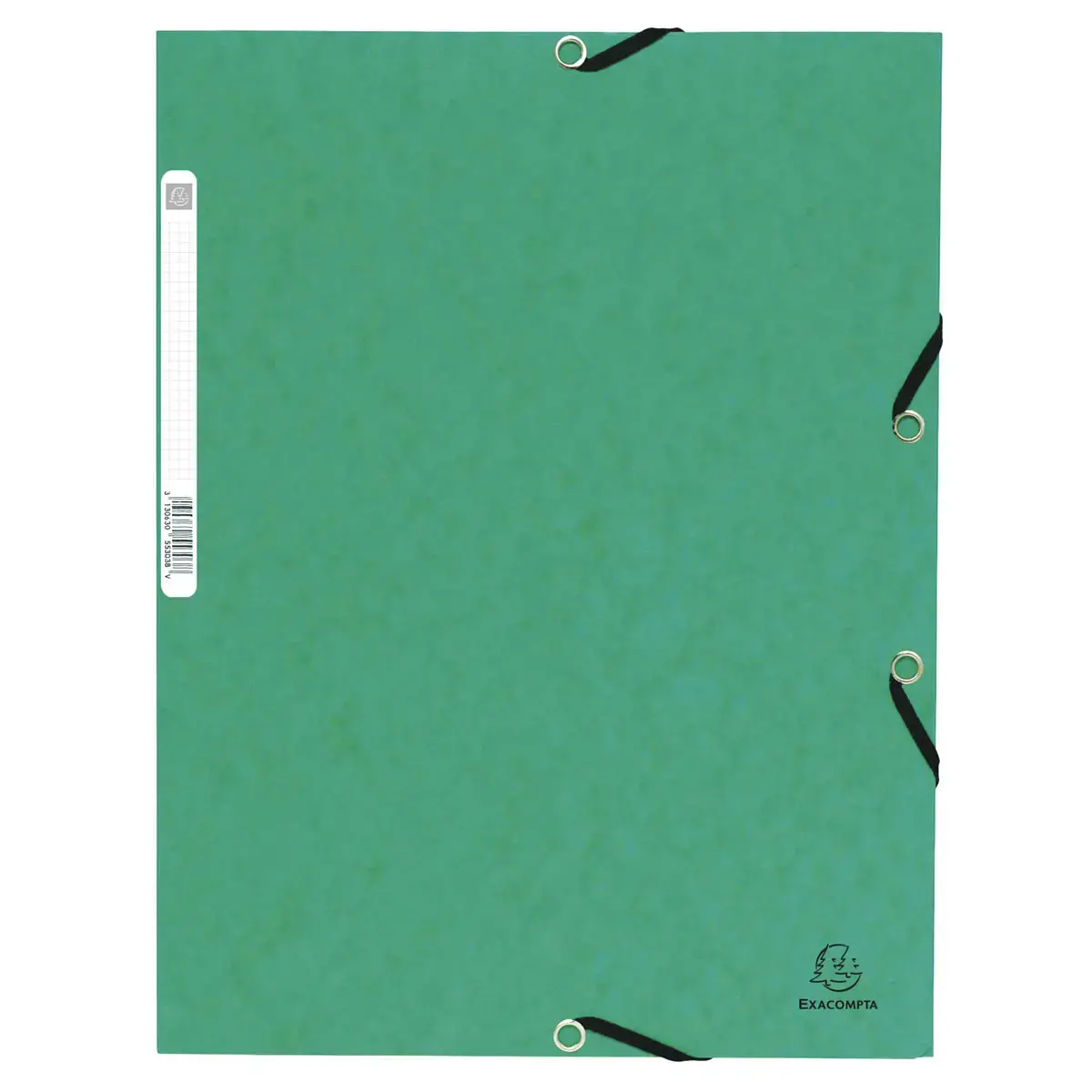 Chemise à élastique 3 rabats carte lustrée 355gm² - A4 - Vert - EXACOMPTA