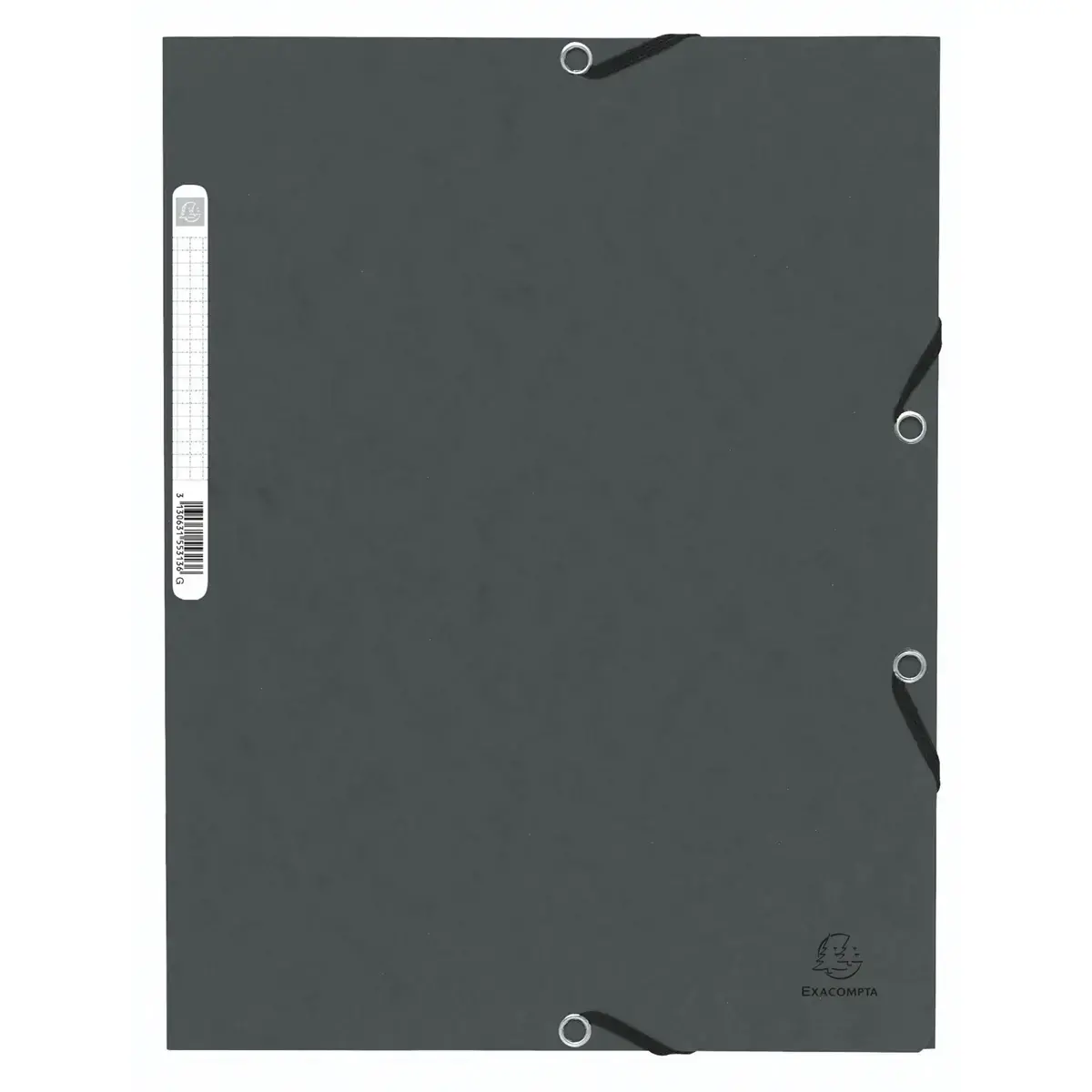 Chemise à élastique 3 rabats carte lustrée 355gm² - A4 - Gris - EXACOMPTA
