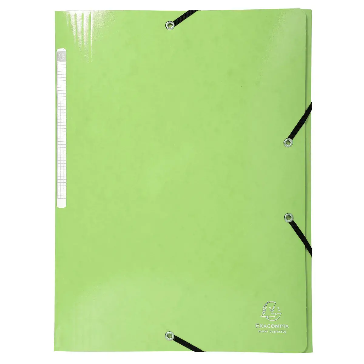 Chemise à élastiques 3 rabats Maxi capacity carte lustrée pelliculée 425gm² Iderama A4 - Vert anis - EXACOMPTA