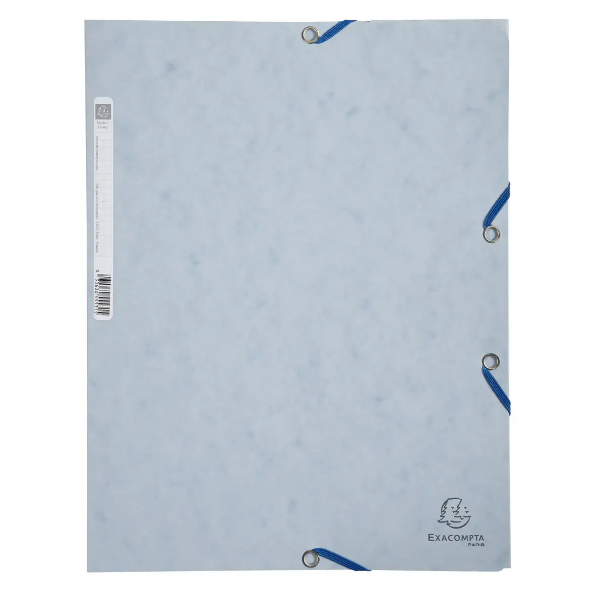 Chemise 3 rabats à élastiques carte lustrée 400g/m2 - A4 - Gris tourterelle - EXACOMPTA