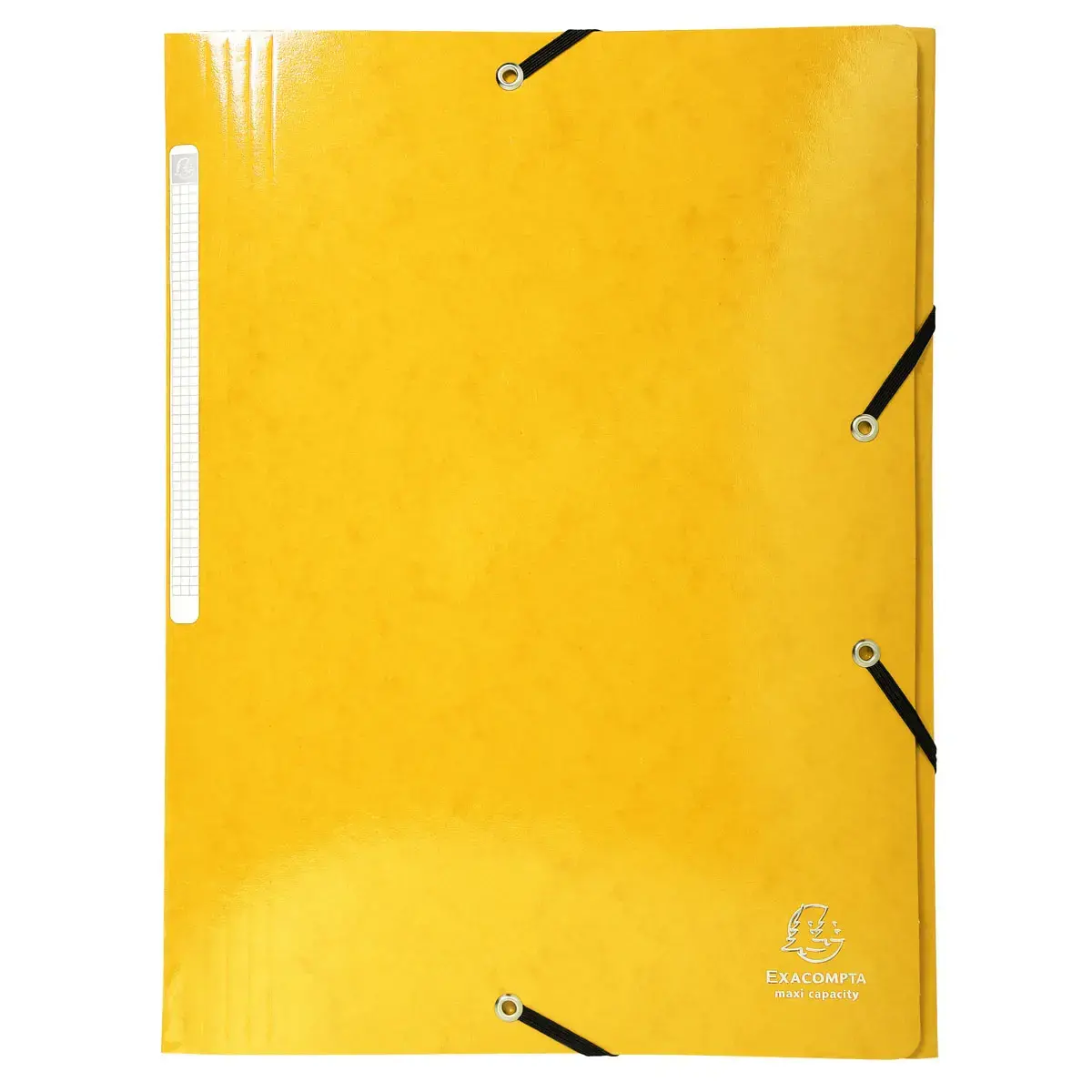 Chemise à élastiques 3 rabats Maxi capacity carte lustrée pelliculée 425gm² Iderama A4 - Jaune - EXACOMPTA