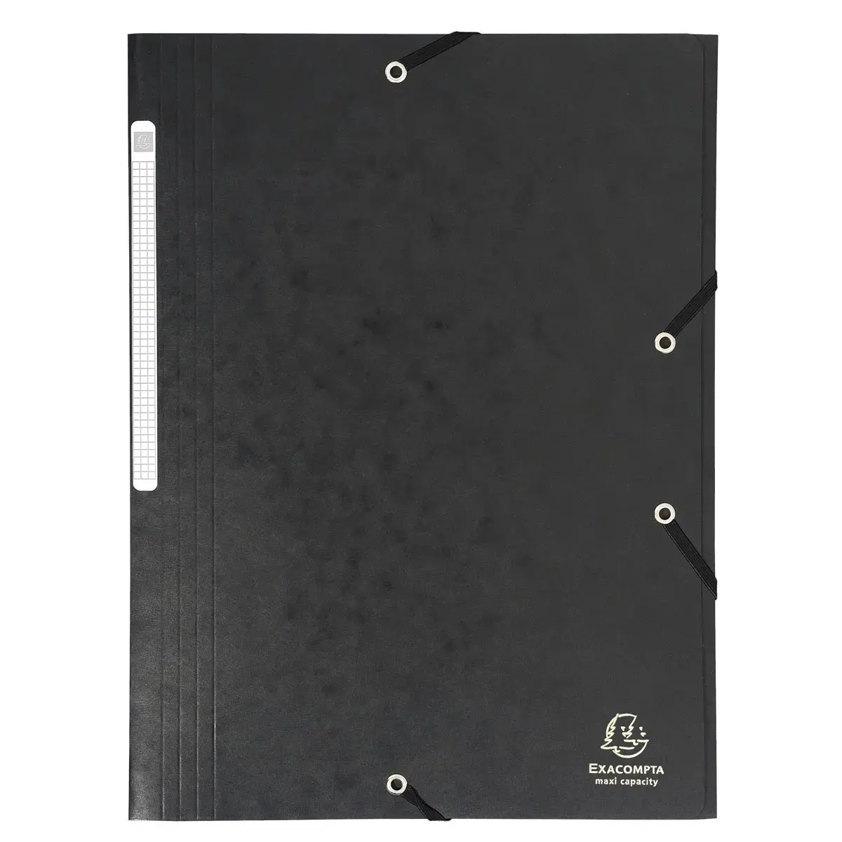 Chemise à élastiques Maxi capacity carte lustrée 425gm² - A4 - Noir - EXACOMPTA