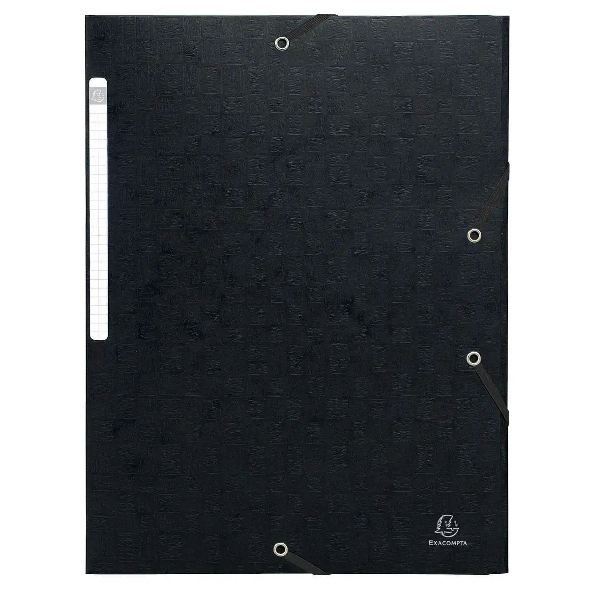 Chemises à élastiques carte lustrée 3 rabats monobloc - Noir - EXACOMPTA