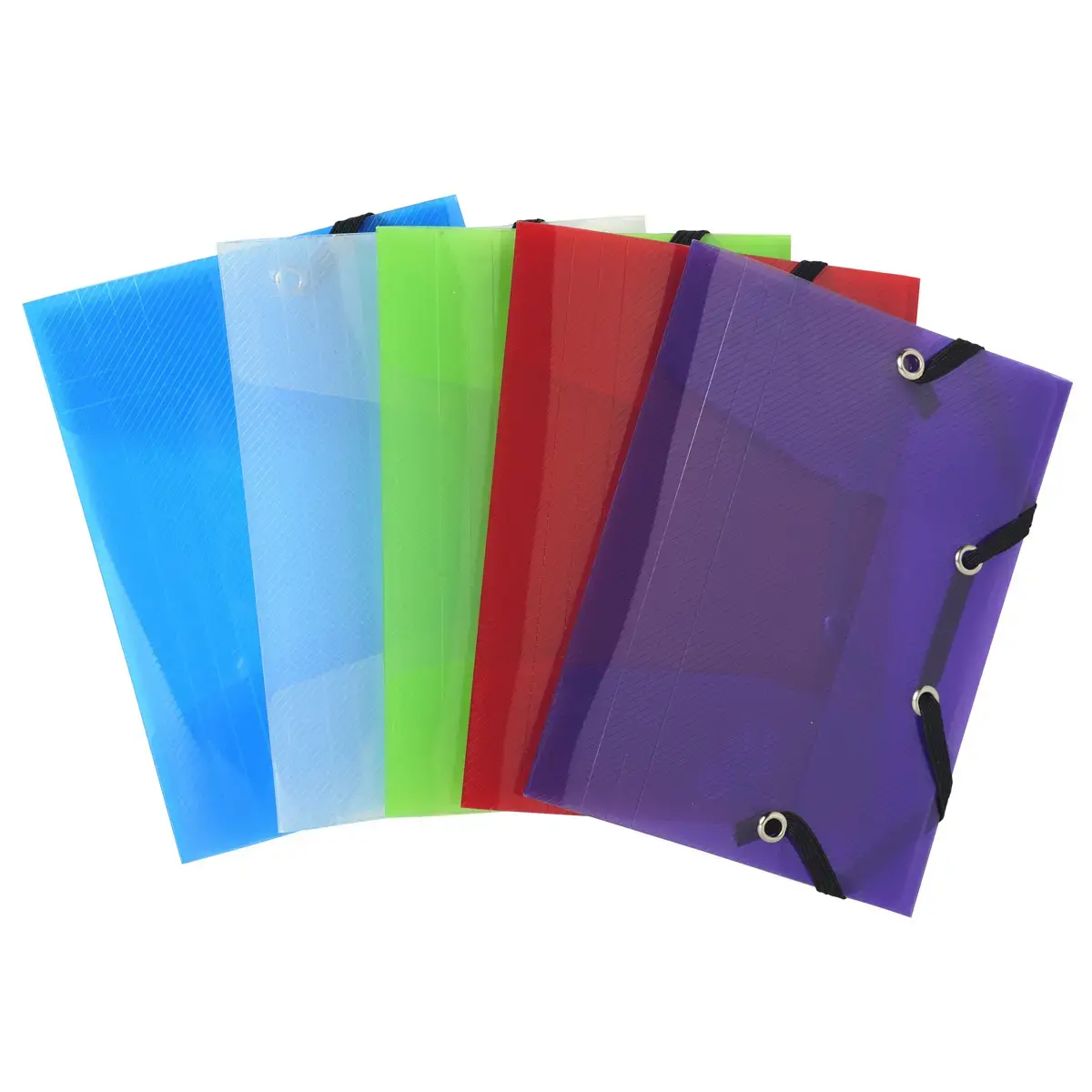 Chemise à élastique 3 rabats Polypro Crystal Colour - format pocket 12x16cm - Couleurs assorties - EXACOMPTA