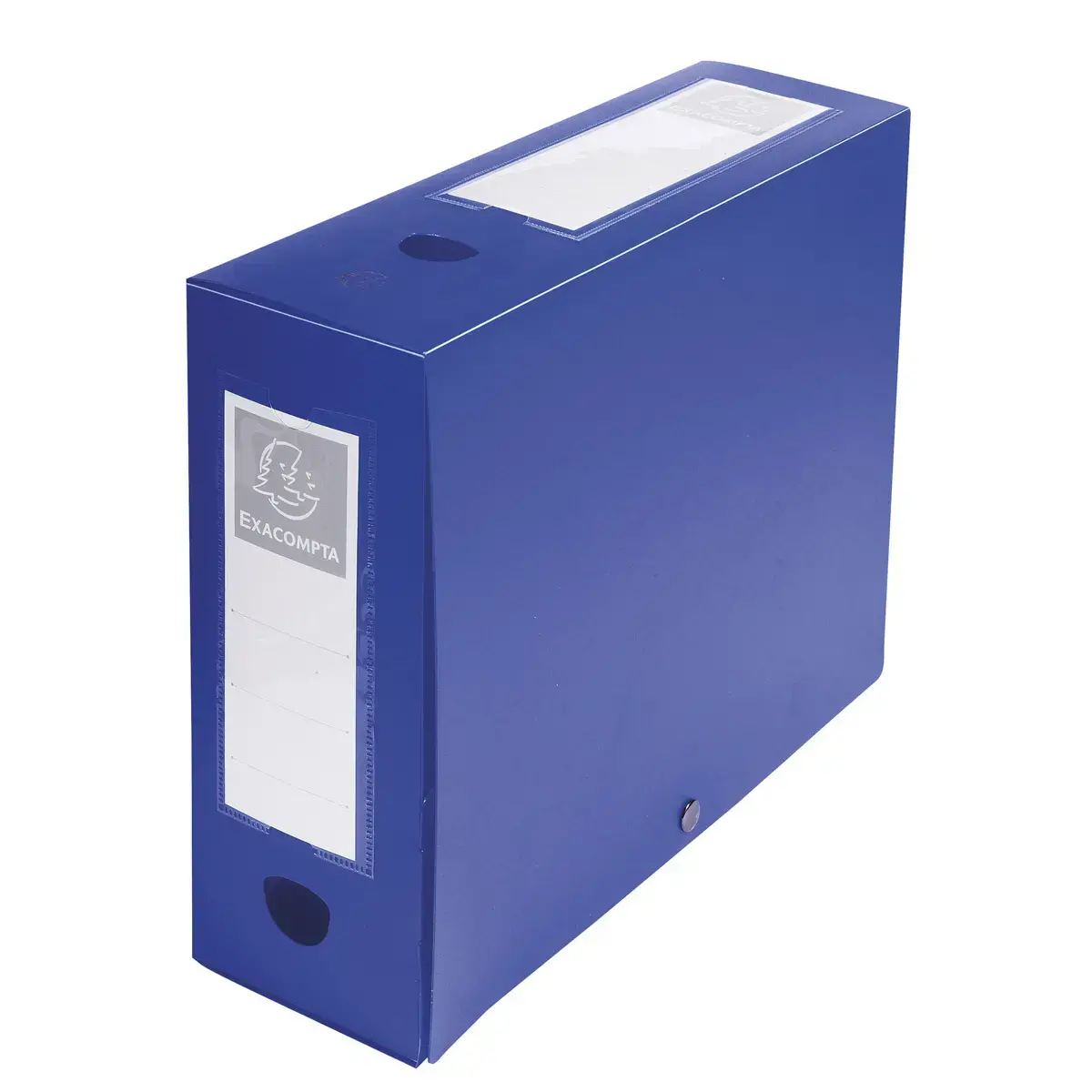 Boite de classement à pression Dos 100mm polypropylène 7/10e Opaque - A4 - Bleu - EXACOMPTA