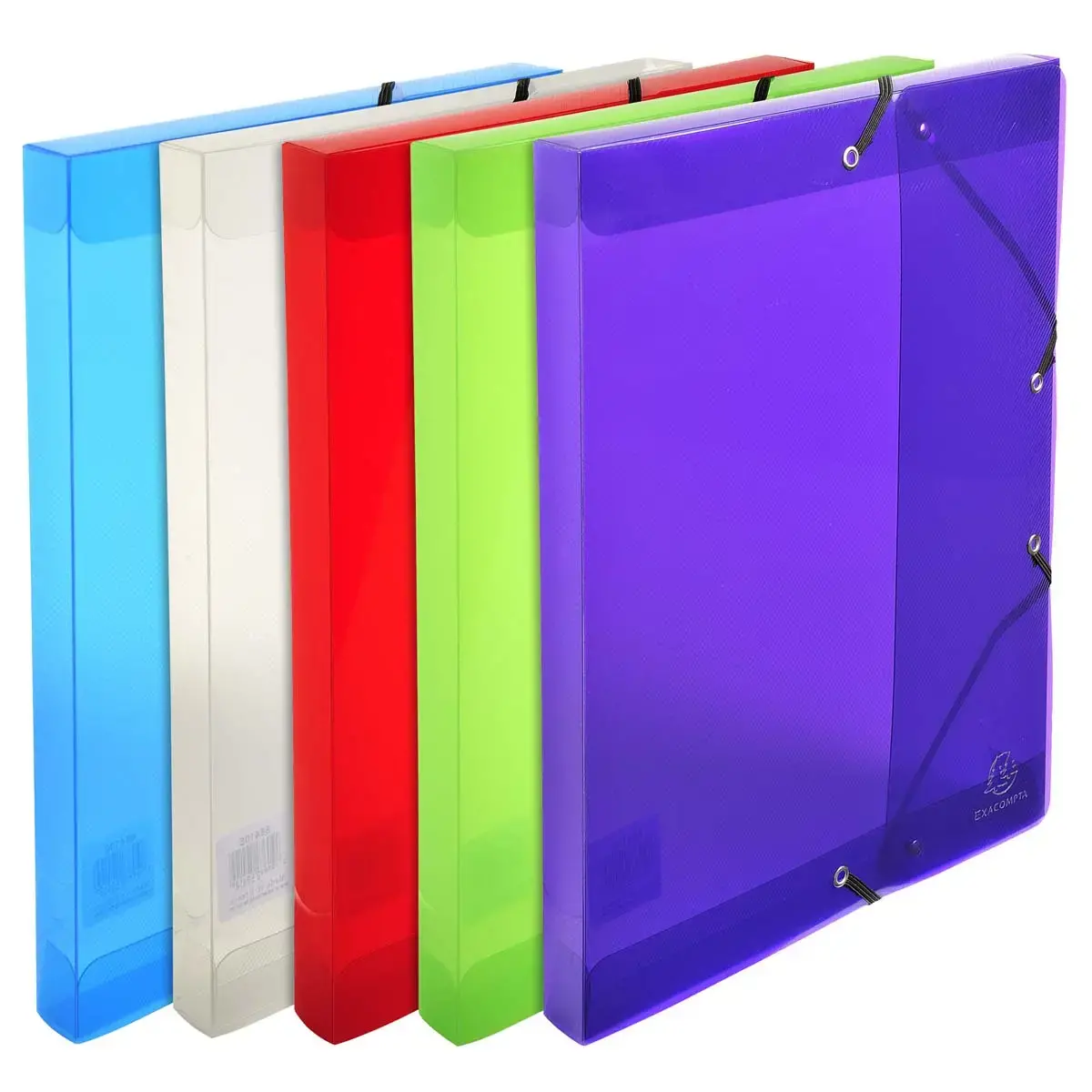 Boite de classement Exabox en polypropylène - dos 25mm - Crystal Colours - A4 - Couleurs assorties - EXACOMPTA