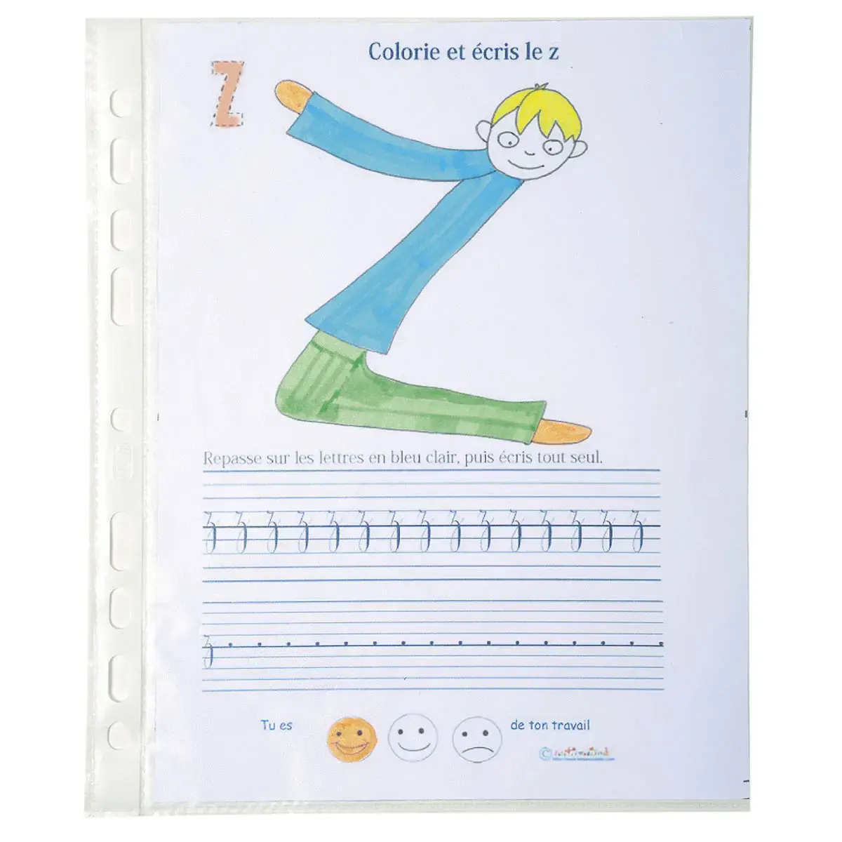 Sachet de 10 pochettes perfor&eacute;es polypropyl&egrave;ne grain&eacute; format &eacute;colier - 17 x 22 cm - Cristal - Exacompta 